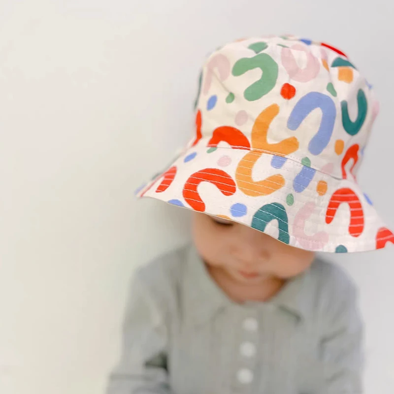 Double Sided Baby Bucket Hat Cute Letter Embroidered Children Boys Girls Fisherman Panama Cap Summer Outdoor Kids Sun Hat Gorras - Image 4