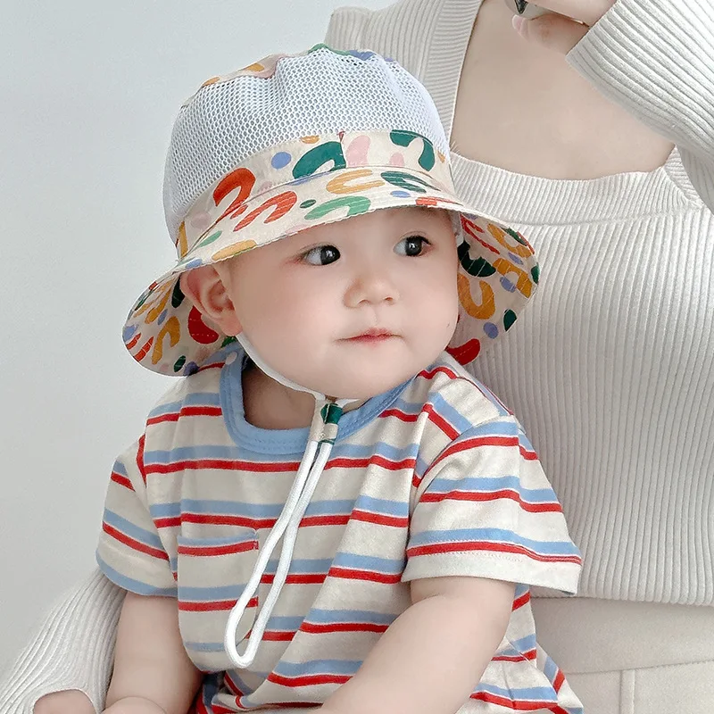 Double Sided Baby Bucket Hat Cute Letter Embroidered Children Boys Girls Fisherman Panama Cap Summer Outdoor Kids Sun Hat Gorras - Image 5