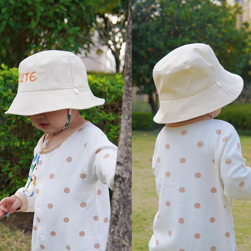 Double Sided Baby Bucket Hat Cute Letter Embroidered Children Boys Girls Fisherman Panama Cap Summer Outdoor Kids Sun Hat Gorras - Image 6