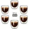 Double Wall Glass Cup Heat Insulation Transparent Handmade Tea Drink Cups MINI Whisky glasses Espresso Coffee Mug