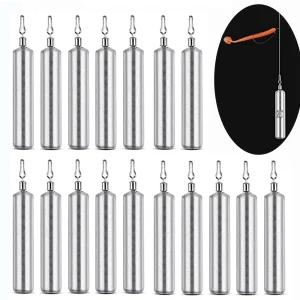 Drop Shot Fishing Weights Skinny Sinkers with Barrel Swivels Cylinder Pencil Weight Wacky rigs for Trout Bass Fishing Tackle