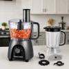 Electric Food Processor with Blender Chopper Grinder Slicer 900W Dishwasher Safe Parts Matte Charcoal