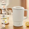 Electric Kettle Portable Travel Fast Boiling Tea Coffee Kettle 304 Stainless Steel Foldable Thermal Cup Anti-Scald Thermo Kettle