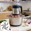 Electric Meat Grinder 5L Food Crusher Stainless Steel Multi-Function Vegetable Slicer Food Processor for Kitchen Cooking Mincer