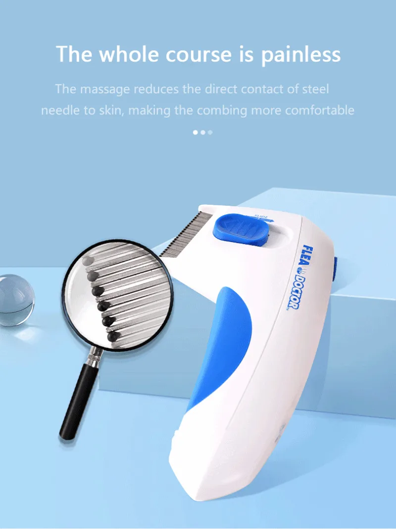 Electric Pet Flea and Hair Remover Brush for Dogs - Powerful Grooming Tool for Easy Hair Removal - Image 5