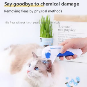 Electric Pet Flea and Hair Remover Brush for Dogs - Powerful Grooming Tool for Easy Hair Removal