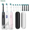 Electric Rotating Toothbrush Deep Clean Whitening Teeth for Adult Ultrasonic Toothbrush with 4/8pcs Refill Replacement Heads