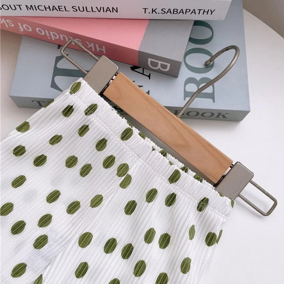 Elegant Playful Girls Floral Polka Dot Flared Pants Summer Autumn Outdoor Casual Bottoms Children Kids Cartoon Fashion Capris - Image 3