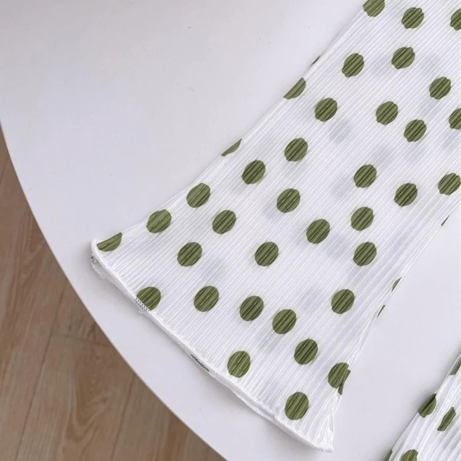 Elegant Playful Girls Floral Polka Dot Flared Pants Summer Autumn Outdoor Casual Bottoms Children Kids Cartoon Fashion Capris - Image 5