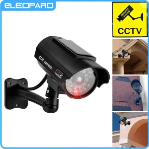 Eleopard Fake Camera Solart Dummy Waterproof Security CCTV Surveillance Camera With Flashing Red Led Light Outdoor Indoor