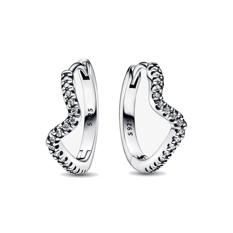 European New 925 Silver,Heart-Shaped,Snowflake,Bow Earrings Suitable For Women's Holiday Exquisite Charm Jewelry Gifts - Image 4