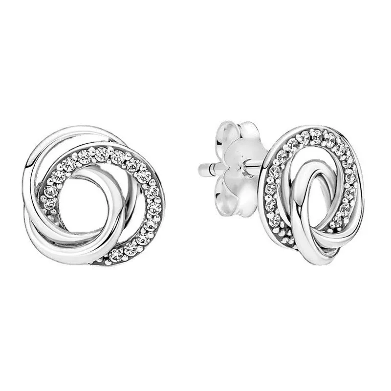 European New 925 Silver,Heart-Shaped,Snowflake,Bow Earrings Suitable For Women's Holiday Exquisite Charm Jewelry Gifts - Image 5
