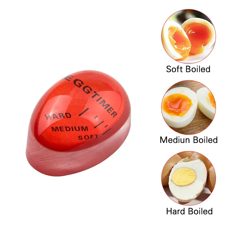 FAIS DU Color Changing Egg Timer Cooking Resin Perfect Boiled Eggs By Temperature Kitchen Helper Egg Timer Red timer tools - Image 3