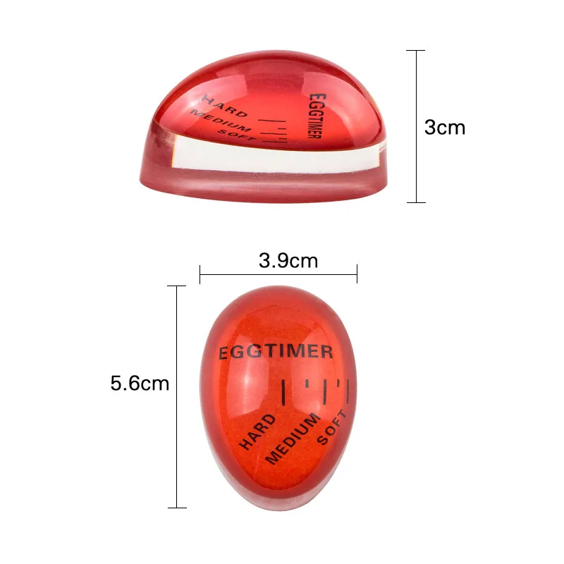 FAIS DU Color Changing Egg Timer Cooking Resin Perfect Boiled Eggs By Temperature Kitchen Helper Egg Timer Red timer tools - Image 4