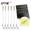 FTK 6Pcs Carp Fishing Hooks Pre tied carp hook hair rig for carp With line Ready Made Boilies Bait Hair Rigs Carp fishing tackle
