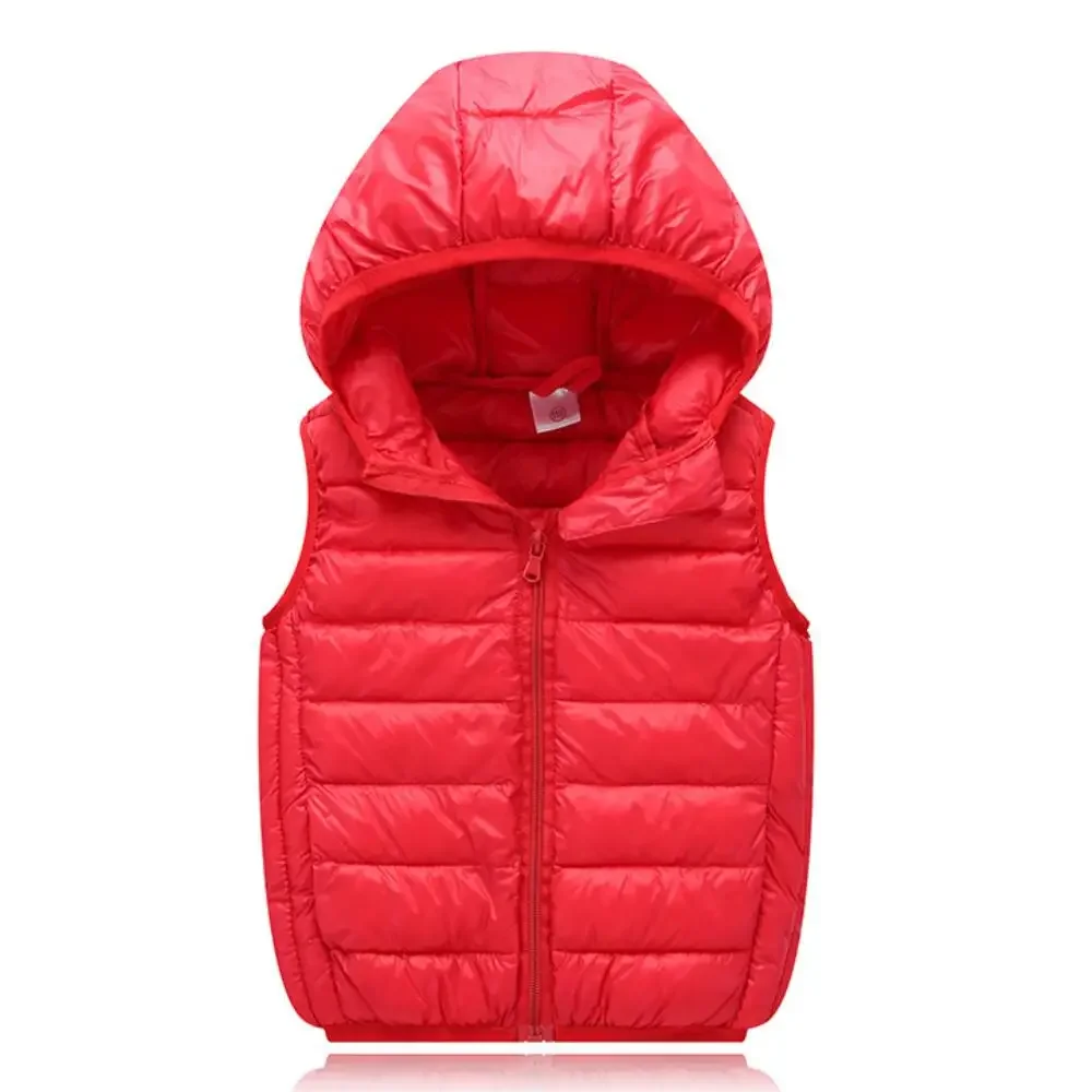 Fall Solid Waistcoat Children Outerwear Winter Coats Kids Clothes Warm Boys and Girls Hooded Vest for Age 2-12 Years Old - Image 3
