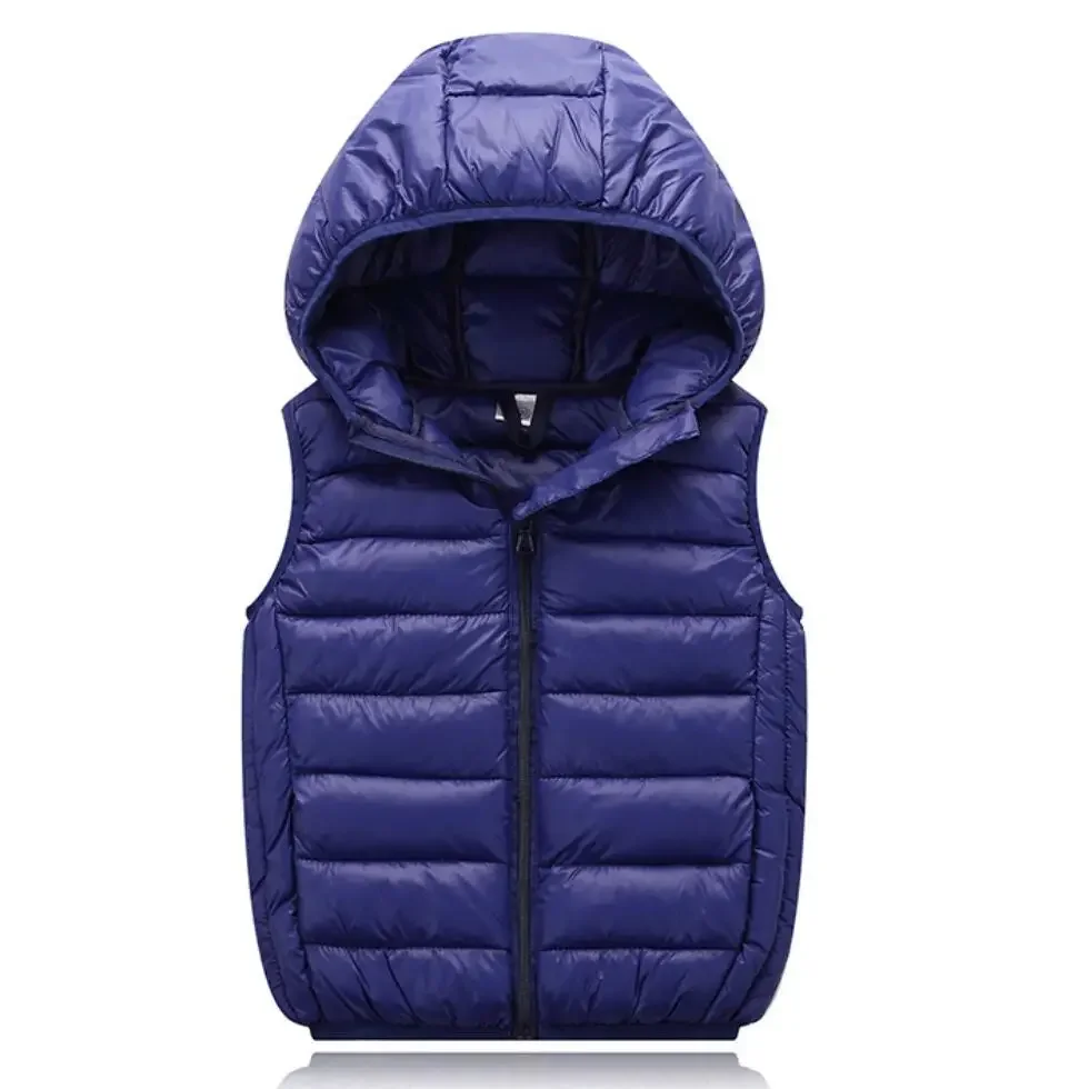 Fall Solid Waistcoat Children Outerwear Winter Coats Kids Clothes Warm Boys and Girls Hooded Vest for Age 2-12 Years Old - Image 4