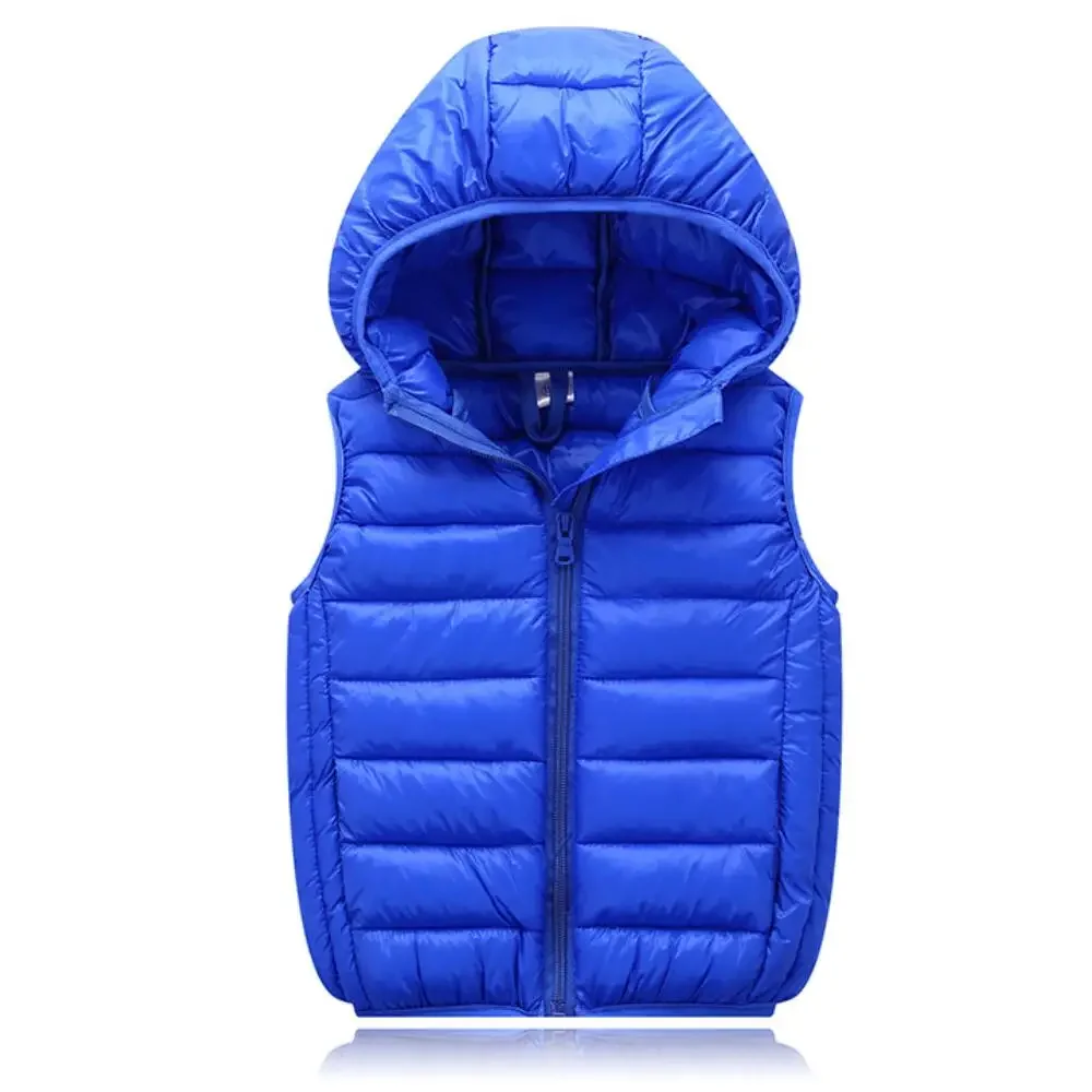 Fall Solid Waistcoat Children Outerwear Winter Coats Kids Clothes Warm Boys and Girls Hooded Vest for Age 2-12 Years Old - Image 5