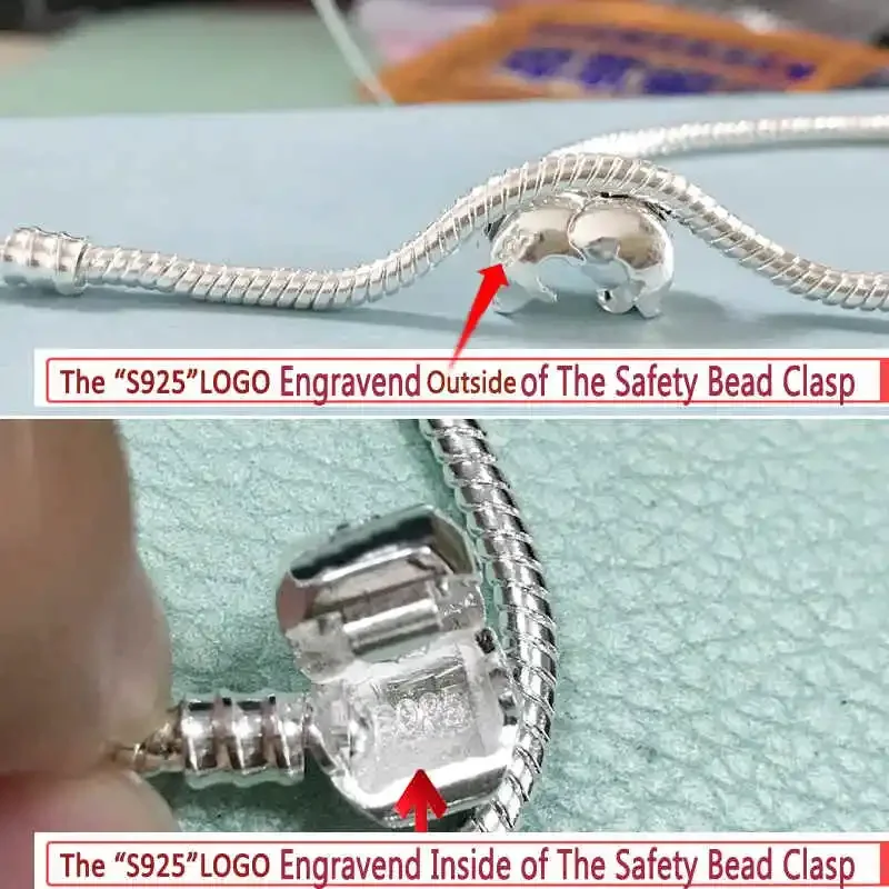Famous Brand Original Certified 925 Sterling Silver Bracelet for Women DIY Charms Beads Snake Link Chain Classic Wrist Jewelry - Image 3
