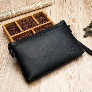Fashion Brand Design Business Clutch Bag High Quality PU Leather Envelope Bags Casual Travel Men's Wallet Cell Phone Pocket