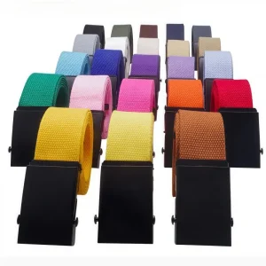 Fashion New Unisex Trousers Belts Canvas Belt Metal Buckle Men Women Boys Jeans Belts Candy Colors Top Quality Luxury Belts