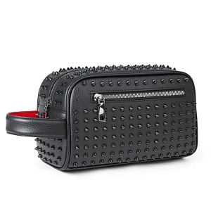 Fashion Rivet Design Clutch Bag High Quality PU Leather Men's Bag Cyberpunk Style Waist Strap Handbag Men Top Handie Bags Wallet