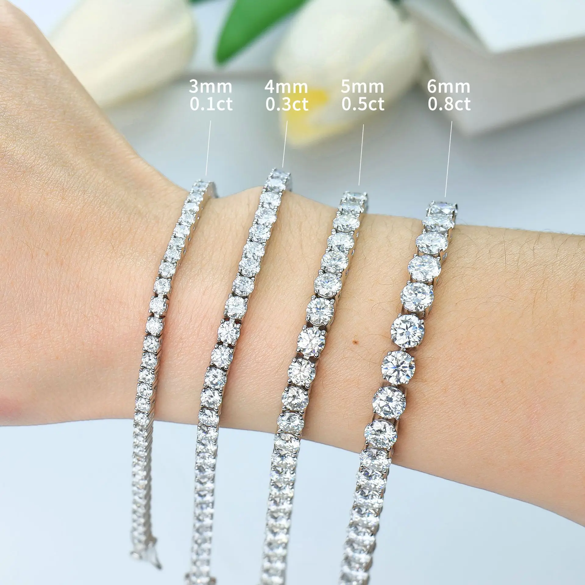 Fashion Simple Moissanite Tennis Bracelets S925 Silver Sparkling Diamond Women Men Party Wedding Bangles GRA Certified Jewelry - Image 5