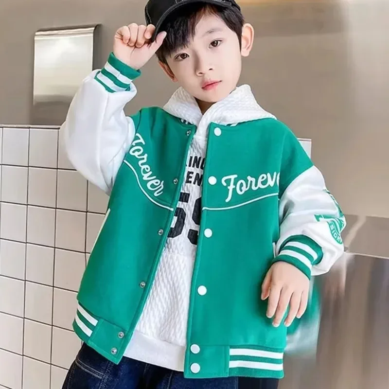 Fashion Spring Autumn Long Sleeve Outwear Teenager Kids Letter Printed Coat Sport Children Clothing 3 8 10 12 Years Old - Image 6
