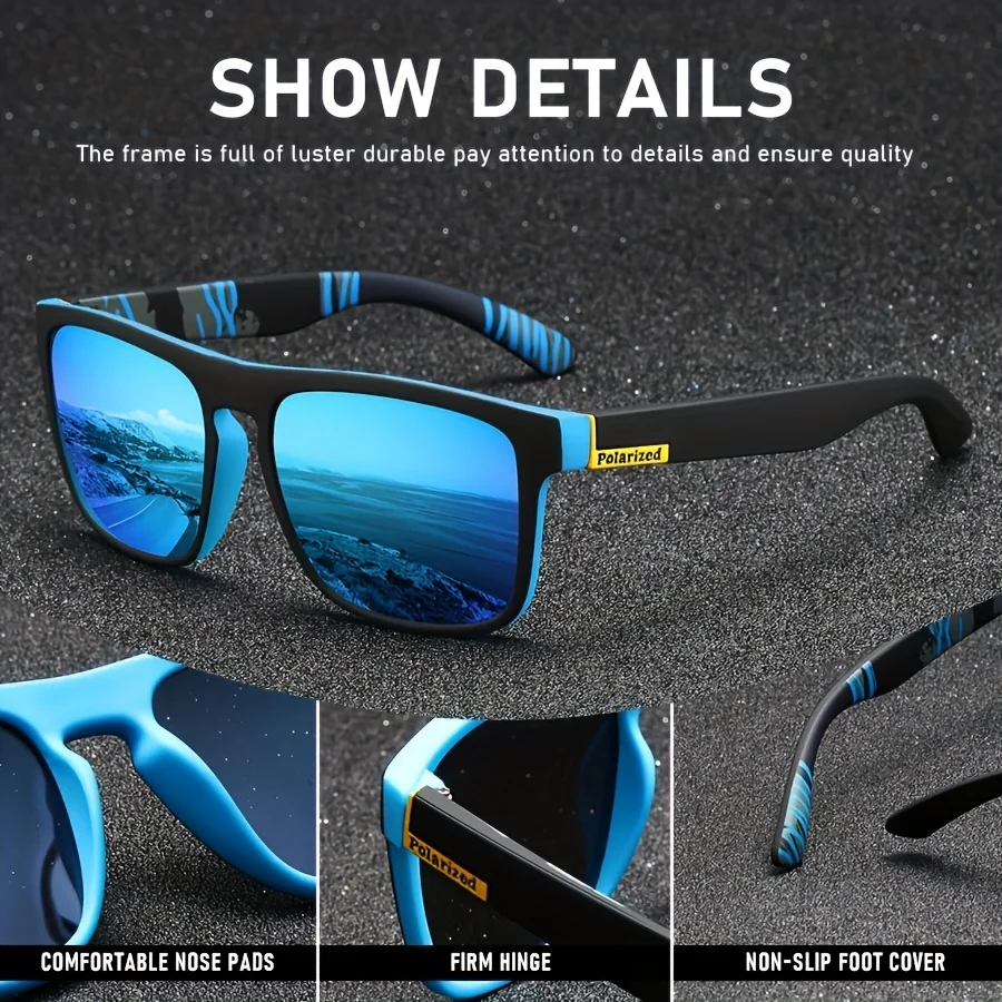 Fashion Vintage Square Polarized Sunglasses Men Women Driving Fishing Luxury Brand Designer Sun Glasses Driver's Eyewear UV400 - Image 6