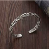 Fashion designer 925 Sterling Silver Twisted Woven Bracelet man women Neutral Retro Thai Original Handmade Opening bangle Gifts
