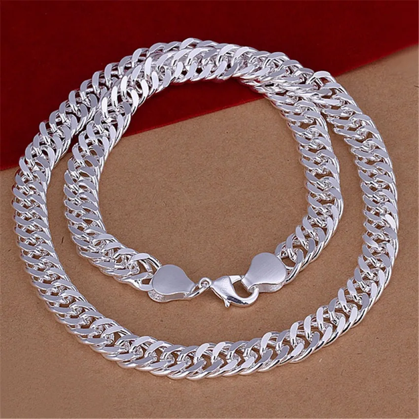 Fine 925 Sterling Silver 10MM Chain Necklace For Man Women Solid Wedding Noble Fashion Jewelry Charms Gifts - Image 3