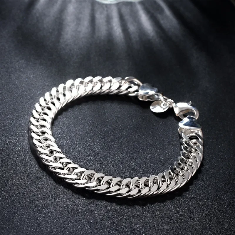 Fine Noble 925 Sterling Silver Solid Chain Bracelet For Women Men Charm Party Gift Wedding party Fashion Jewelry - Image 2