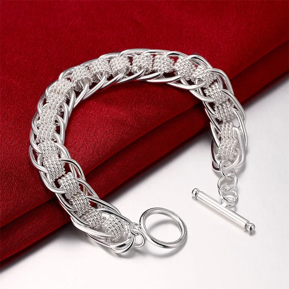Fine Noble 925 Sterling Silver Solid Chain Bracelet For Women Men Charm Party Gift Wedding party Fashion Jewelry - Image 5