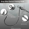 FishTrip Drop Shot Hook with Barrel Swivel Snap 30pcs Fishing Hook Swivel In-line DropShot Rig Soft Lure Worm Hook for Carp Bass