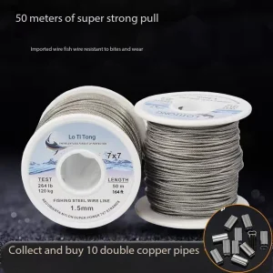 Fishing Line, Sea Fishing Coated Stainless Steel Wire, Anti Bite, Wear-Resistant Strong Tensile Strength, 0.8mm-2.0mm