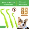 Flea Remover Hook Tick Removal Tweezer Ticks Pull Pet Cat Dog Accessaries Scratching Extractor Mite Tweezers Comb Louses Pliers
