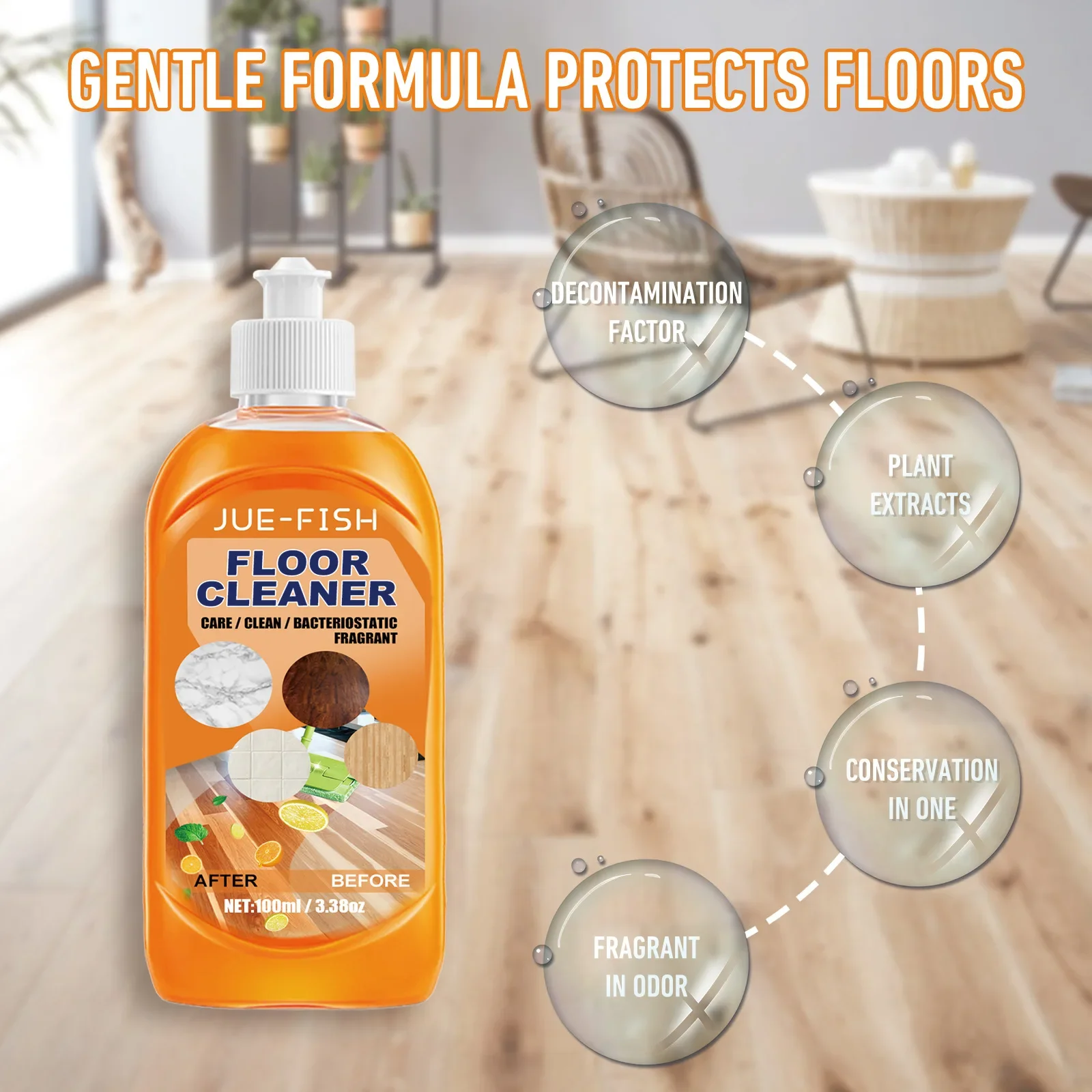 Floor Polishing Agent Dirt Stain Removal Wooden Floor Renovating Ceramic Tiles Polishing Brighten Ceramic Tiles Cleaning Liquid - Image 4