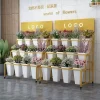 Flower display stand Multi-layer stepped movable flower stand with wheels Multifunctional flower bucket display stand