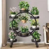 Flower rack flower pot rack living room floor-to-ceiling movable with wheels dill balcony flower pot rack, multi-layer household