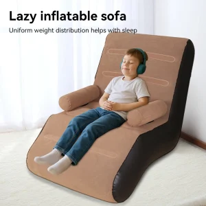 Foldable Lazy Inflatable Sofa PVC with Air Pump for Bedroom and Living Room Indoor Outdoor Travel Beach Camping Sofa