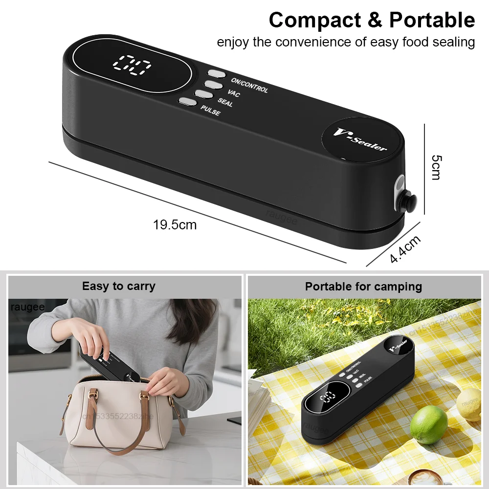 Food Vacuum Sealer Wireless Vacuum Packing Sealing Machine USB Rechargerable Plastic Bag Sealer 3 in 1 Heat Bag Sealing Machine - Image 6
