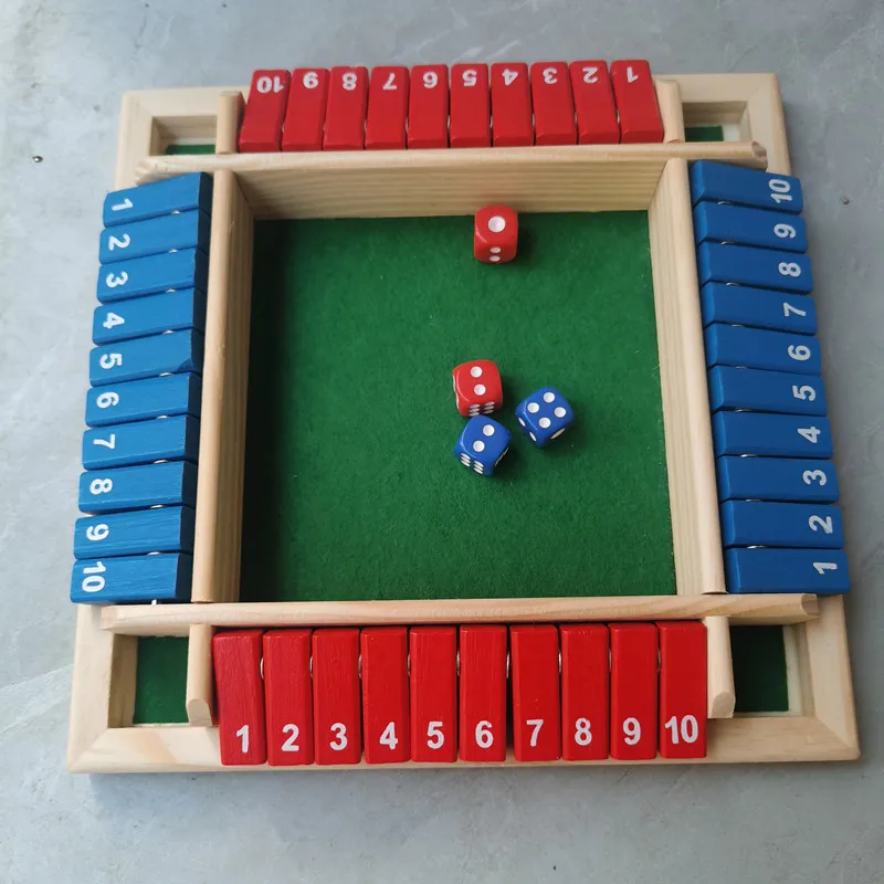 Four-Sided Flip Card Games Intellectual Educational Game Box Dice Toys Parent-Child Games Shut Wooden Number Game Board Games - Image 6