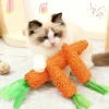 Fun Cat Teething Stick Sound Carrot Cuddle Toy Anti-Bite Scratch Board Pet Supplies for Interactive Entertainment
