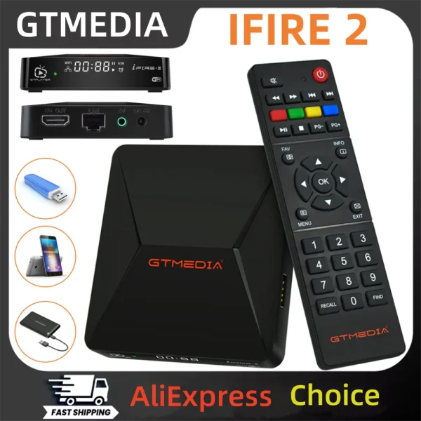 GTMEDIA Ifire2 1080P FHD TV Box Support M3U Decoder,H.265 HEVC 10bit ...