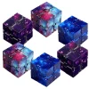 Galaxy Infinity Cube Fidget Toy Blue Purple Stress Anxiety Relief For Kids Adults Novelty Decompression Gifts