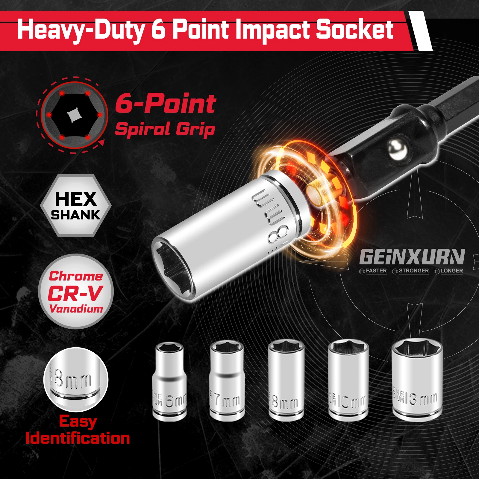 Geinxurn Tools Set Packaged with Screwdriver Bit,Mini Wrench,Socket Driver,Step Drill,Socket Adapter and Bit Holder for DIY - Image 6