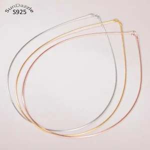 Genuine Real Pure Solid 925 Sterling Silver Necklace for Women Punk Rock Rose Gold Snake Chains Jewelry Female Necklaces Choker