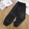 Girl Tights Fashionable Kids Cargo Joggers Elastic Ankle Pants Casual Trousers Light Breathable Summer Trendy Outfit