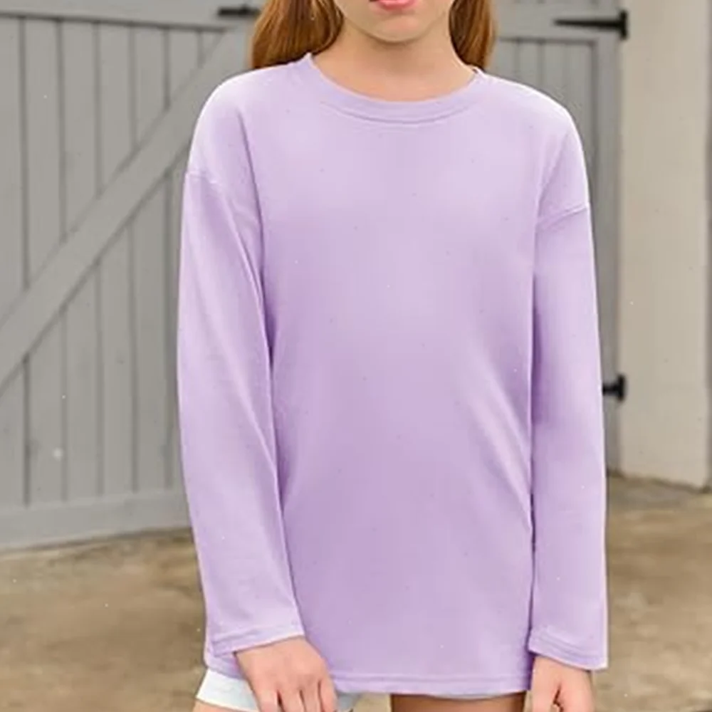 Girls Boys Long Sleeve T-Shirts Casual Kids Pure Cotton O-neck Solid Tee Tops Spring Blouse T Shirt for Teens Girl Clothes 3-14Y - Image 5