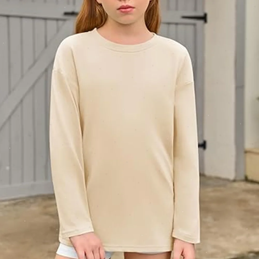 Girls Boys Long Sleeve T-Shirts Casual Kids Pure Cotton O-neck Solid Tee Tops Spring Blouse T Shirt for Teens Girl Clothes 3-14Y - Image 6